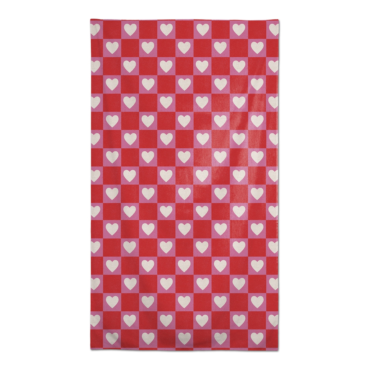 Heart Checkered Board Pattern 58" x 102" Tablecloth